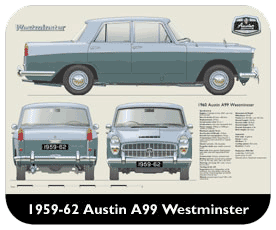 Austin A99 Westminster 1959-61 Place Mat, Small